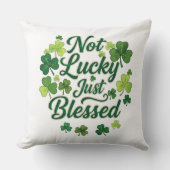 Christian Shamrock Not Lucky Green Plaid  クッション (正面)