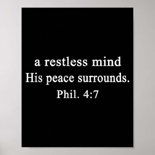 Christian Shirts A Restless Mind His Peace Worship ポスター (正面)