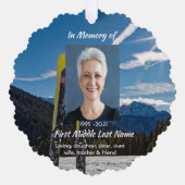 Christian Skiing Skier Memorial Keepsake オーナメントカード (正面)