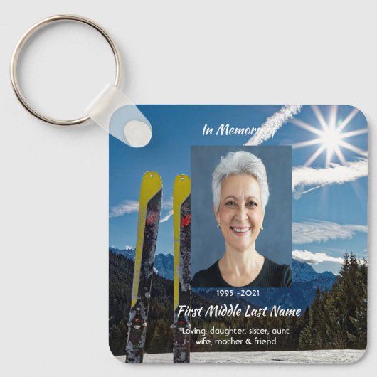 Christian Skiing Skier Memorial Keepsake キーホルダー (正面)