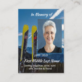Christian  Skiing Skier  Memorial Keepsake  名刺 (正面)