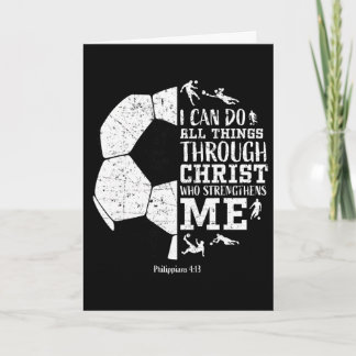 Christian Soccer Faith Graphic Bible Verse Philipp カード