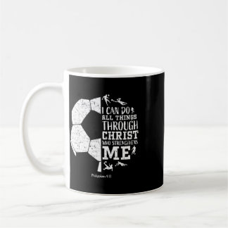 Christian Soccer Faith Graphic Bible Verse Philipp コーヒーマグカップ