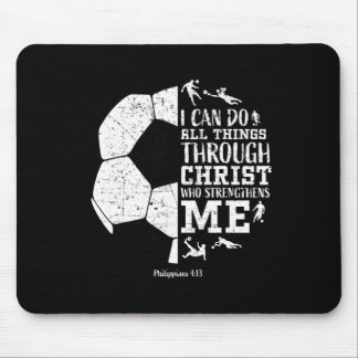 Christian Soccer Faith Graphic Bible Verse Philipp マウスパッド