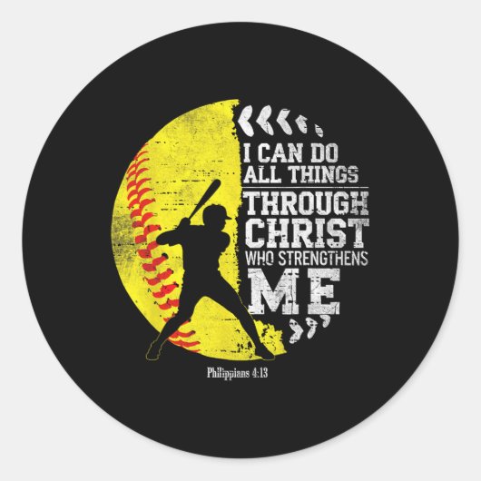 Christian Softll I Can Do All Things Religious Fai ラウンドシール (正面)