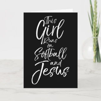 Christian Sport Gift This Girl Runs On Softll And  カード