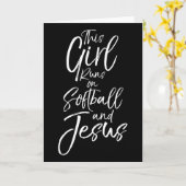 Christian Sport Gift This Girl Runs On Softll And  カード (黄色い花)