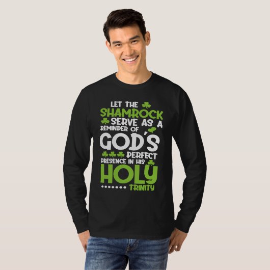 Christian St Patricks Day   Shamrock Holy Trinity Tシャツ (正面フル)