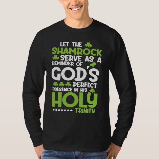 Christian St Patricks Day   Shamrock Holy Trinity Tシャツ (正面)