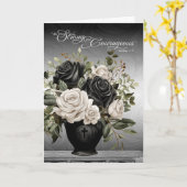 Christian Sympathy Black and White Roses Scripture カード (黄色い花)