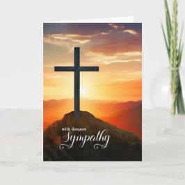 Christian Sympathy Sunset Cross Over the Mountains カード