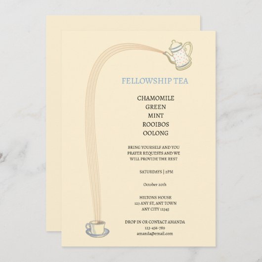 Christian Tea Gathering Invitation 招待状 (正面/裏面)