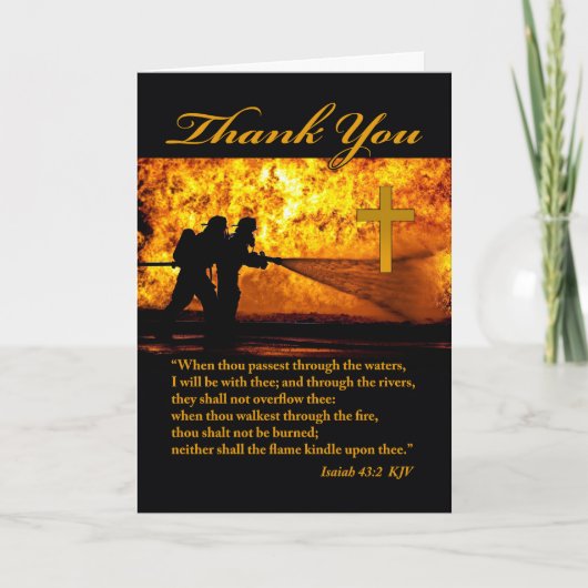 Christian Themed Thank You for Fire fighters カード (正面)