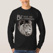 Christian Top Lion Be Bold Courageous Scripture Bi Tシャツ (正面)
