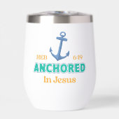 Christian Tumbler Anchored in Christ Verse Design (正面)