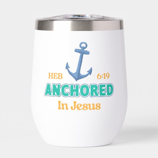 Christian Tumbler Anchored in Christ Verse Design (正面)