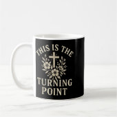 Christian Turning Int Cross Floral Faith Design コーヒーマグカップ (左)