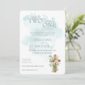 Christian Two Become One Watercolor 招待状 (スタンド正面)