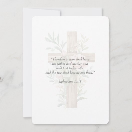 Christian Two Become One Watercolor 招待状 (裏面)