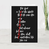 Christian Valentine Bible Verse Jesus John 3_16 Fa カード (正面)