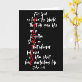 Christian Valentine Bible Verse Jesus John 3_16 Fa カード (黄色い花)