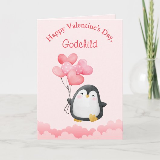 Christian Valentine for Godchild, Personalized  シーズンカード (正面)