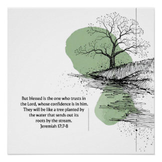 Christian Wall Art Jeremiah 17:7–8 | Trust in God  ポスター