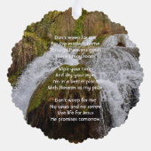Christian Waterfall Landscape  Memorial Keepsake  オーナメントカード (裏面)