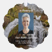 Christian Waterfall Landscape  Memorial Keepsake  オーナメントカード (正面)