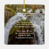 Christian Waterfall Landscape  Memorial Keepsake  セラミックオーナメント (裏面)