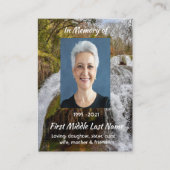Christian Waterfall Landscape  Memorial Keepsake  名刺 (正面)