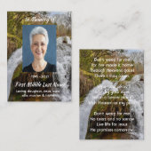 Christian Waterfall Landscape Memorial Keepsake 名刺 (正面/裏面)