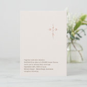Christian Wedding Hand Lettered Monogram Cross 招待状 (スタンド正面)