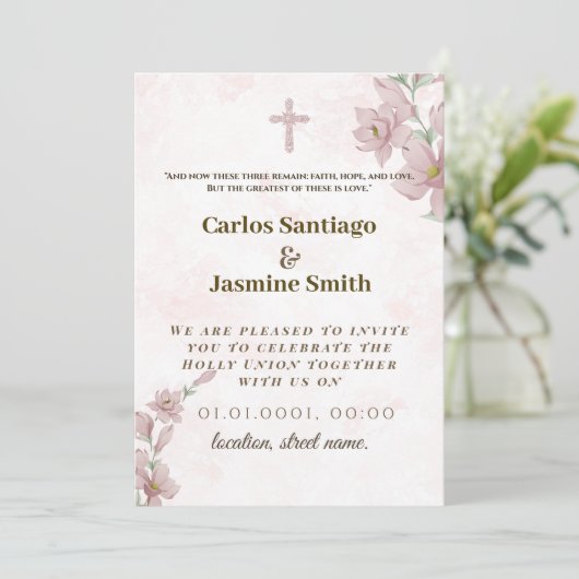 Christian Wedding Invitation 招待状 (スタンド正面)