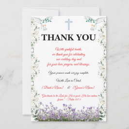 Christian Wedding Thank You Card with Cross サンキューカード