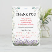 Christian Wedding Thank You Card with Cross サンキューカード (スタンド正面)