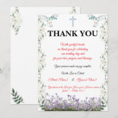 Christian Wedding Thank You Card with Cross サンキューカード (正面/裏面)
