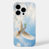 Christian White Dove with Olive Sky iPhone Case Case-Mate iPhoneケース (裏面)
