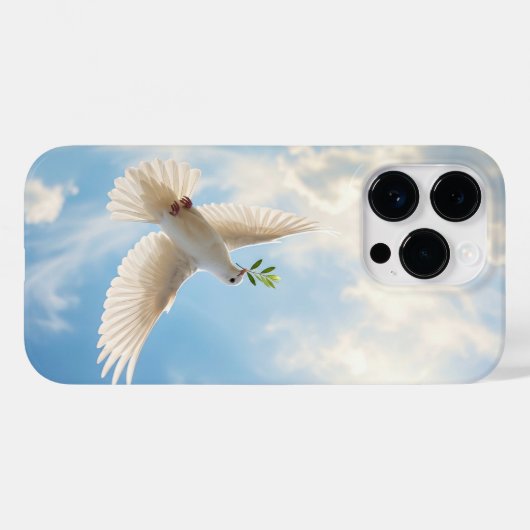 Christian White Dove with Olive Sky iPhone Case Case-Mate iPhoneケース (裏面 (横))