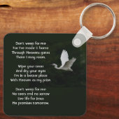 Christian White Egret Bird Memorial Keepsake キーホルダー (裏面)