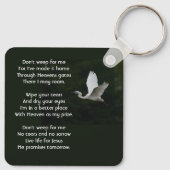 Christian White Egret Bird Memorial Keepsake キーホルダー (裏面)