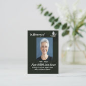 Christian White Egret Bird Memorial Keepsake  名刺 (スタンド正面)