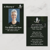 Christian White Egret Bird Memorial Keepsake  名刺 (正面/裏面)