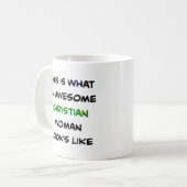 christian woman, awesome コーヒーマグカップ (正面左)