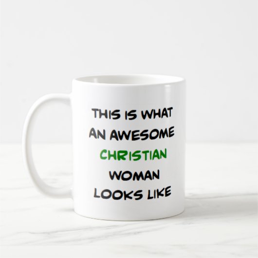 christian woman, awesome コーヒーマグカップ (左)