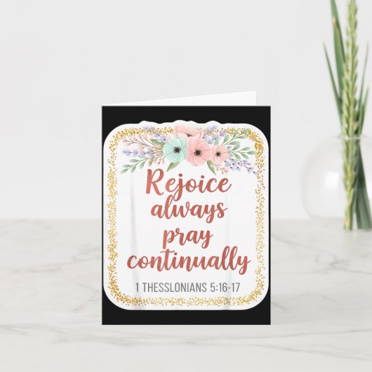 Christian Woman Bible Verse Rejoice Always Pray Co カード (正面)