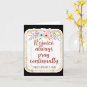 Christian Woman Bible Verse Rejoice Always Pray Co カード (黄色い花)