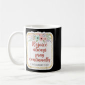 Christian Woman Bible Verse Rejoice Always Pray Co コーヒーマグカップ (左)