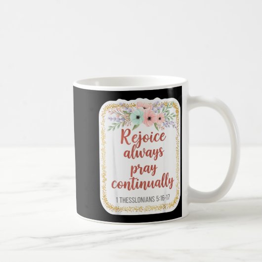 Christian Woman Bible Verse Rejoice Always Pray Co コーヒーマグカップ (右)