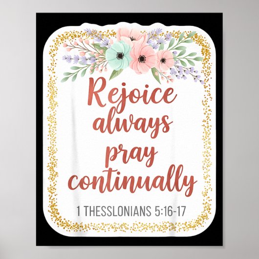 Christian Woman Bible Verse Rejoice Always Pray Co ポスター (正面)